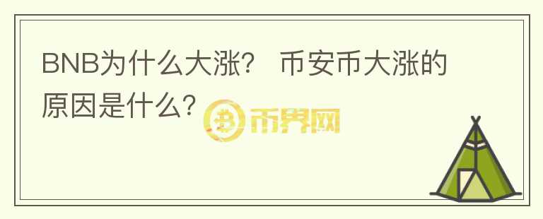 BNB為什么大漲？ 幣安幣大漲的原因是什么？