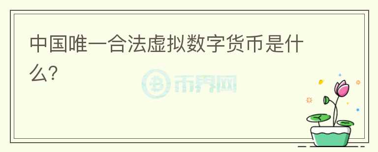 中國唯一合法虛擬數(shù)字貨幣是什么？
