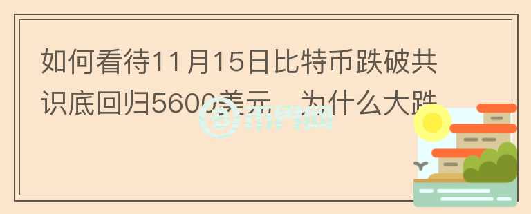 如何看待11月15日比特幣跌破共識(shí)底回歸5600美元，為什么大跌呢？