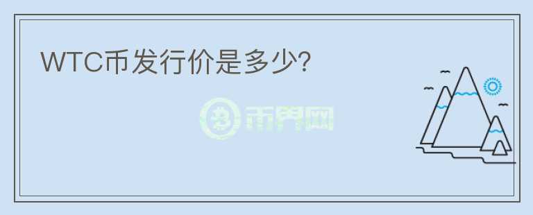 WTC幣發(fā)行價是多少？