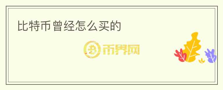 比特幣曾經(jīng)怎么買的