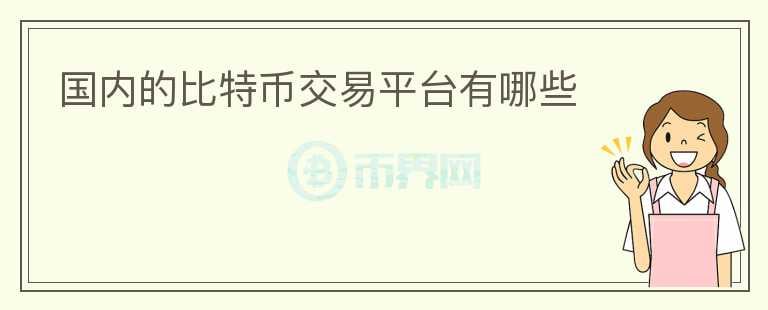 國內(nèi)的比特幣交易平臺有哪些
