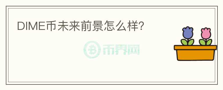 DIME幣未來前景怎么樣？