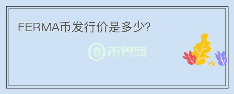 FERMA幣發(fā)行價(jià)是多少？