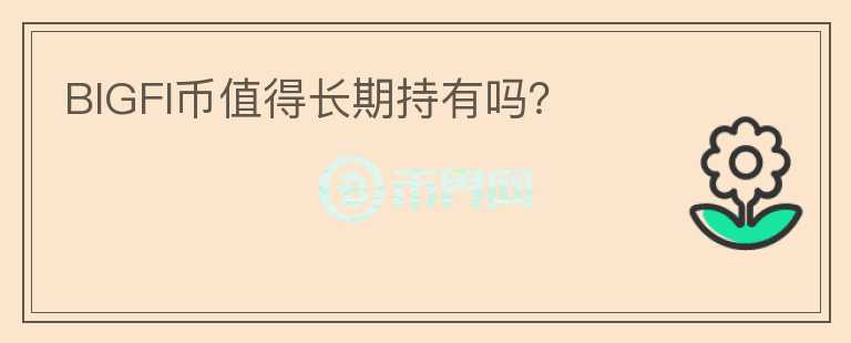BIGFI幣值得長期持有嗎？