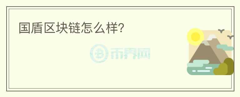 國盾區(qū)塊鏈怎么樣？