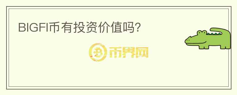 BIGFI幣有投資價值嗎？