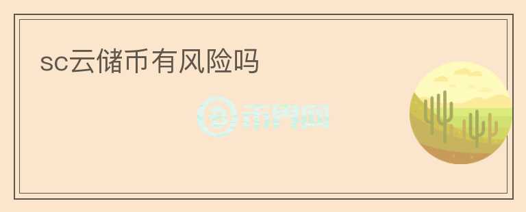 sc云儲幣有風(fēng)險嗎