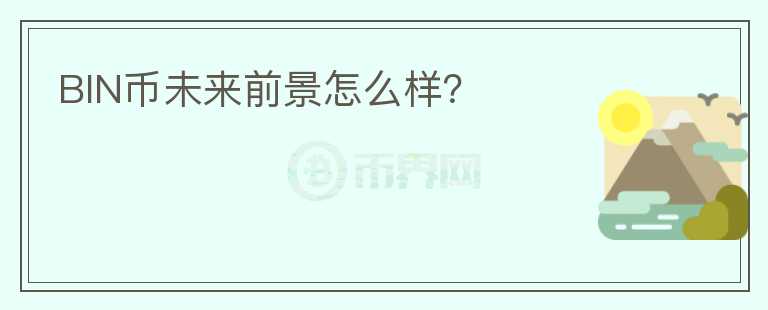 BIN幣未來前景怎么樣？