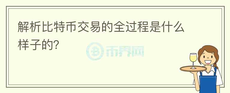 解析比特幣交易的全過程是什么樣子的？