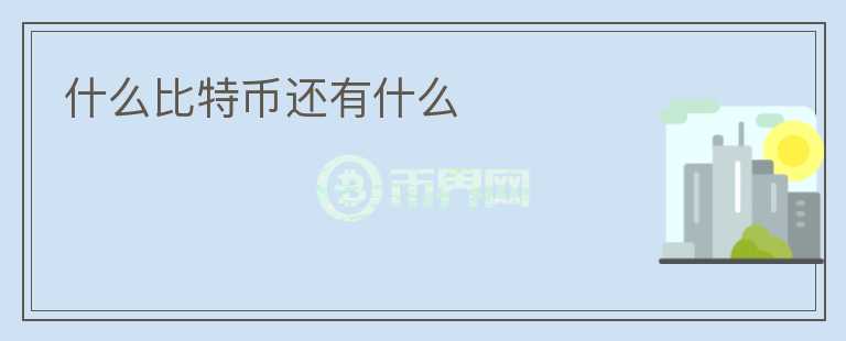 什么比特幣還有什么