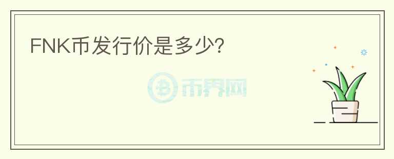 FNK幣發(fā)行價是多少？