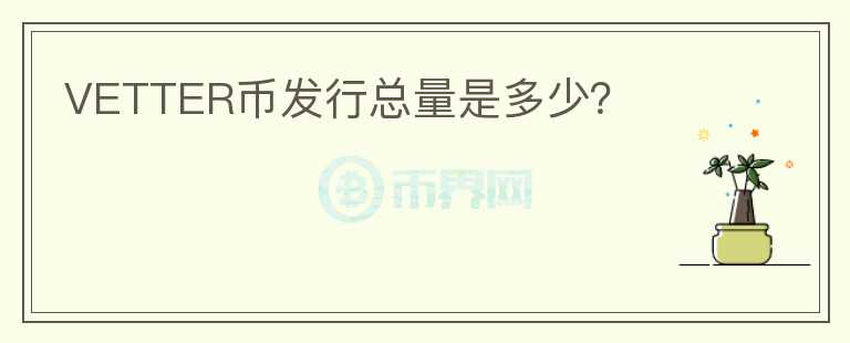 VETTER幣發(fā)行總量是多少？