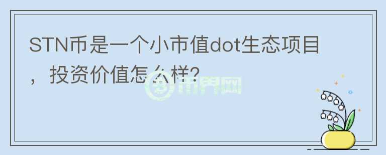 STN幣是一個小市值dot生態(tài)項目，投資價值怎么樣？