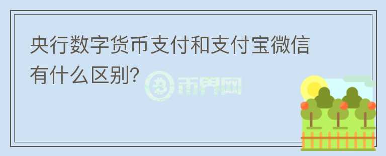 央行數(shù)字貨幣支付和支付寶微信有什么區(qū)別？