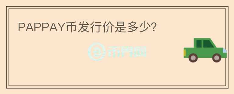 PAPPAY幣發(fā)行價是多少？