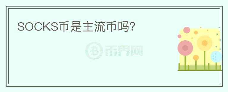 SOCKS幣是主流幣嗎？