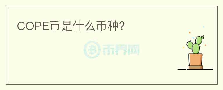 COPE幣是什么幣種？
