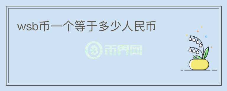 wsb幣一個等于多少人民幣